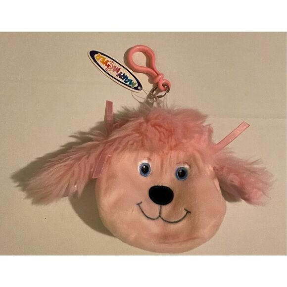 Mary Meyer Plush Pink Poodle Bows Dog Clip on Change Purse NWT - Picture 4 of 6